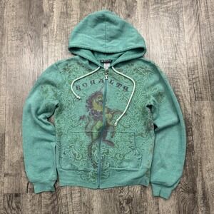 Y2K Self Esteem Unicorn Floral Grunge Zip Hoodie